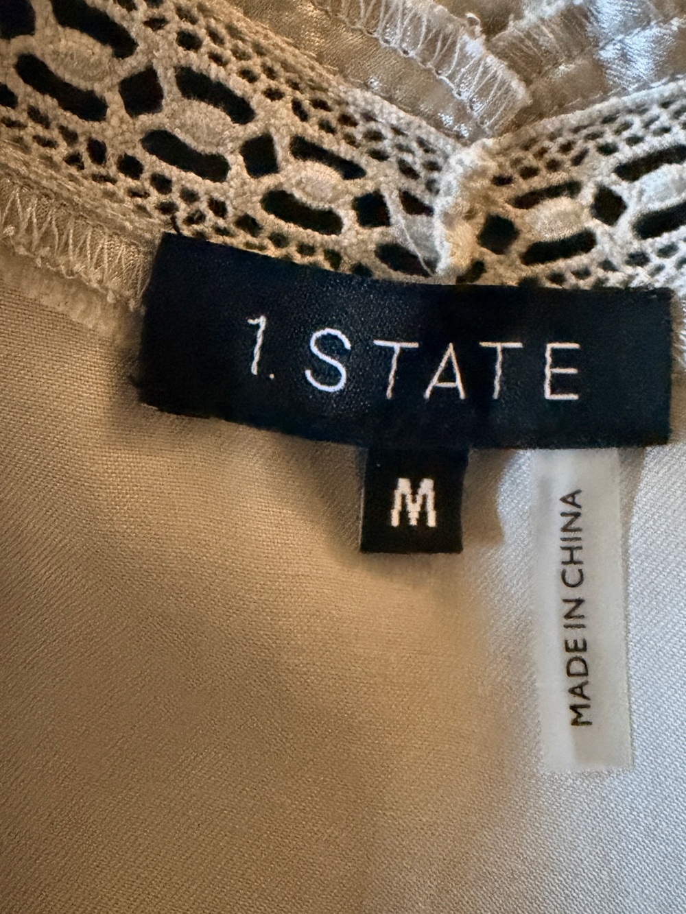 1. State Silver Satin Lace-Trim Chemise - Picture 3 of 6